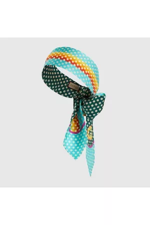 Gucci Damen Haarschmuck - Kopftuch Aus Seide Mit Punkte-Print, Grösse M