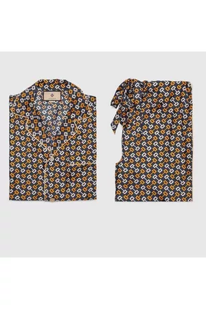 Gucci Schlafanzüge - Pyjama Aus Seide Mit Horsebit-Print, Grösse M
