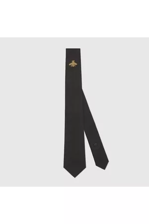 Gucci Herren Krawatten - Krawatte Aus Seide Mit Bienen-Stickerei