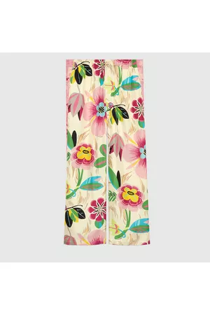 Gucci Damen Shorts - Hose Aus Seide Mit Blumen-Print, Grösse 38 IT
