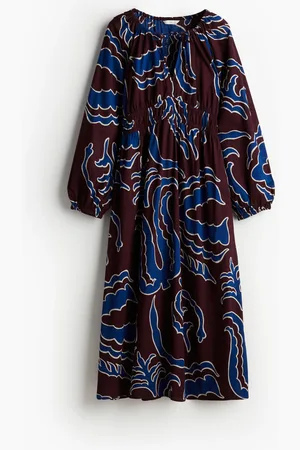 H&M Baumwollkleid mit Ballonärmeln