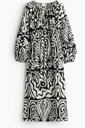 H&M Baumwollkleid mit Ballonärmeln