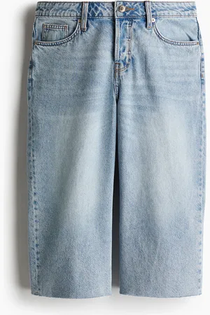 H&M Knielange Jeansshorts mit niedrigem Bund