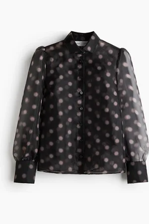 H&M Organza-Bluse mit Puffärmeln