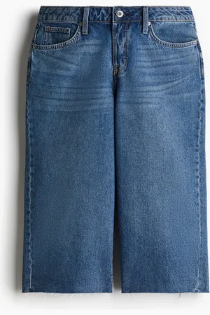 H&M Knielange Jeansshorts mit niedrigem Bund