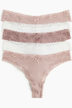 H&M 5er-Pack Brazil Slips aus Mikrofaser und Spitze
