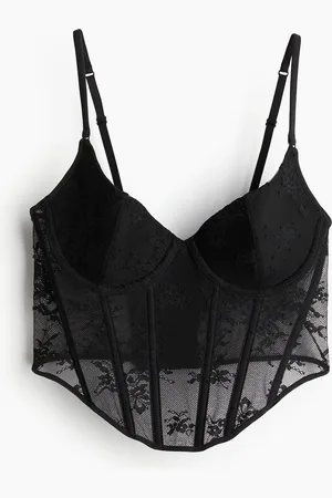 H&M Wattiertes Bustier aus Spitze