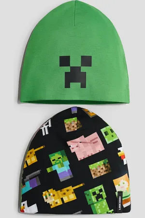 H&M 2er-Pack Beanies aus bedrucktem Jersey