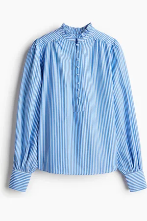 H&M Baumwollbluse mit Volantkragen
