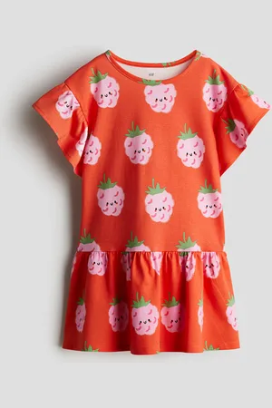 H&M Baumwollkleid mit Volantärmeln