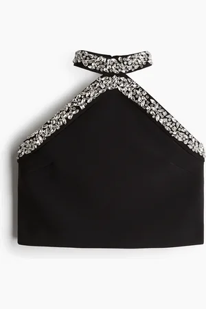 H&M Neckholder-Top mit Strass