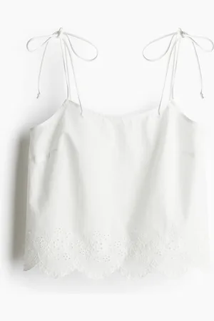 H&M Besticktes Top mit Bindeträgern