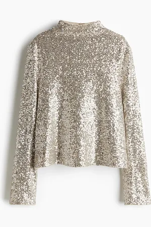 H&M Paillettenshirt mit Turtleneck