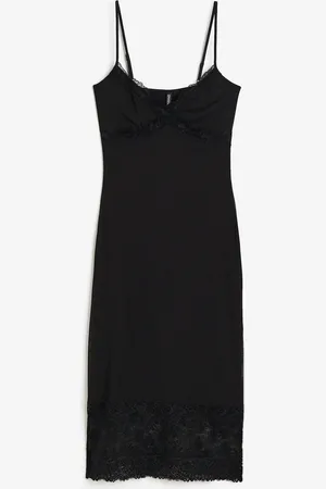 H&M Meshkleid mit Spitzenbesatz