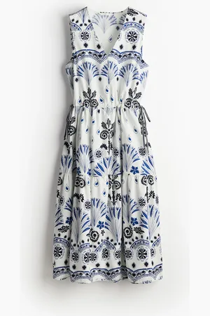 H&M Baumwollkleid mit Kordelzügen