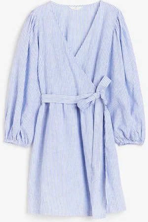 H&M Wickelkleid aus Leinenmischung