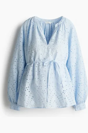 H&M MAMA Before & After Bluse mit Broderie Anglaise