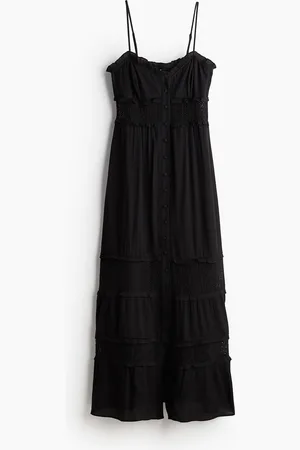 H&M Maxikleid aus Crêpe mit Spitze