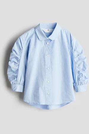 H&M Baumwollbluse mit Ballonärmeln