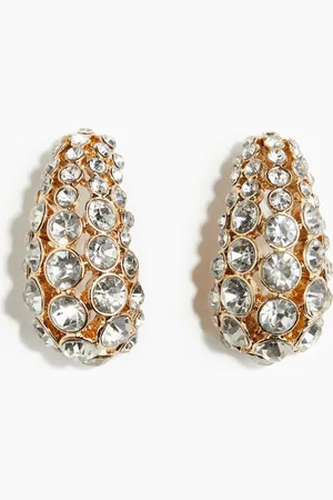 H&M Gewölbte Ohrringe mit Strass