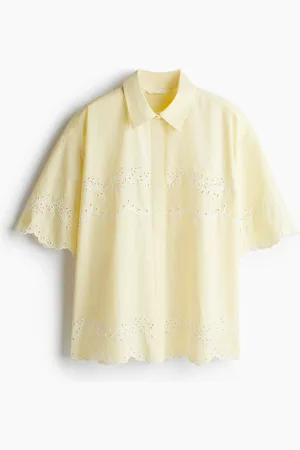 H&M Baumwollbluse mit Broderie Anglaise