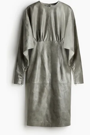 H&M Lederkleid mit Fledermausärmeln