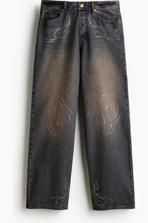 H&M Jeans mit Strass in Loose Fit