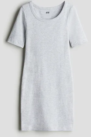 H&M Geripptes Baumwollkleid