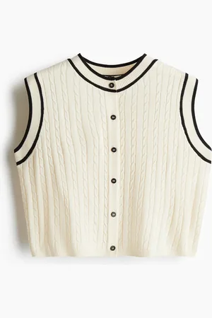 H&M Pullunder aus Zopfstrick mit Knöpfen