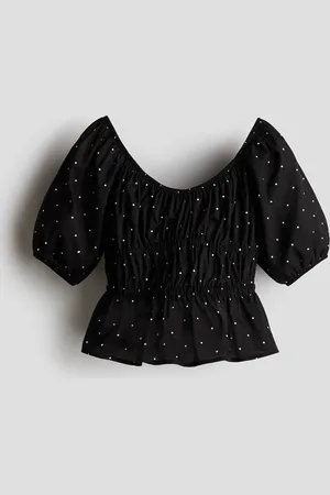 H&M Peplumbluse aus Baumwolle