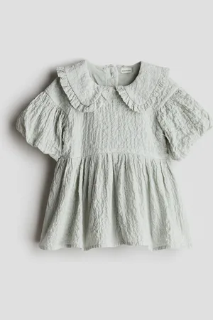H&M Baumwollkleid mit Puffärmeln