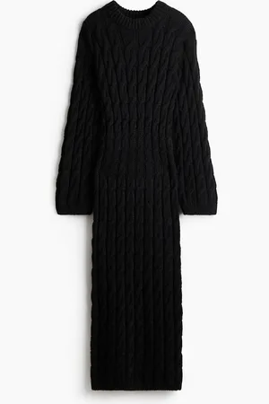 H&M Midikleid in Zopfstrick