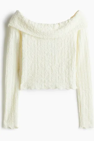 H&M Schulterfreies Shirt mit Struktur