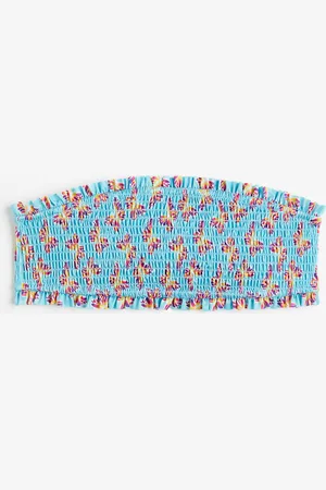 H&M Gesmoktes Bandeau-Bikinitop