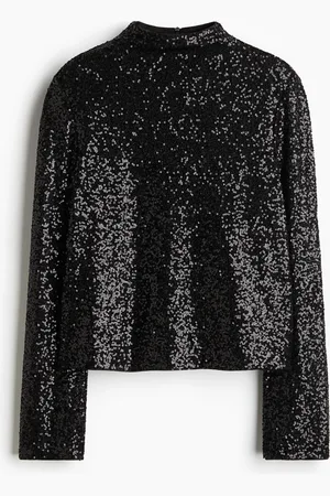 H&M Paillettenshirt mit Turtleneck