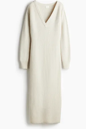 H&M Geripptes Strickkleid
