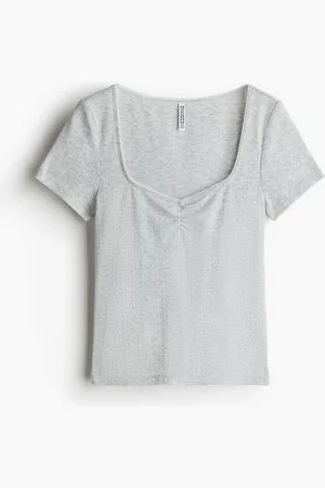 H&M T-Shirt mit Picot-Besatz