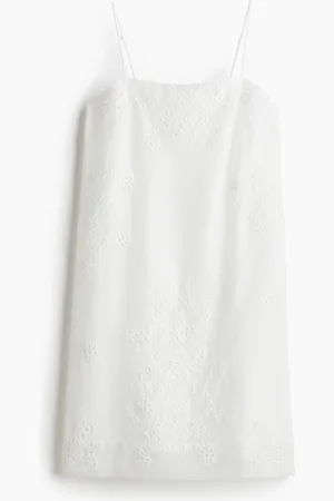 H&M Trägerkleid mit Broderie Anglaise