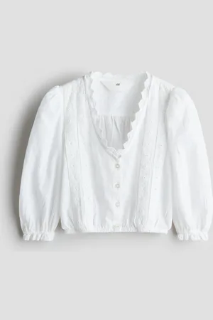 H&M Bluse mit Broderie Anglaise
