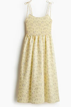 H&M Gesmoktes Kleid mit Bindeträgern
