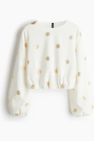 H&M Gecrinkeltes Jerseytop