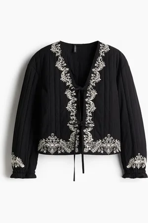 H&M Bestickte Jacke mit Bindebändern