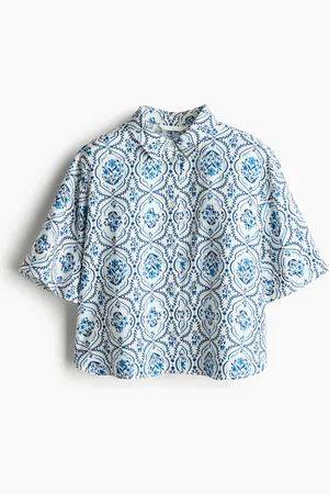 H&M Kurzarmbluse aus Twill