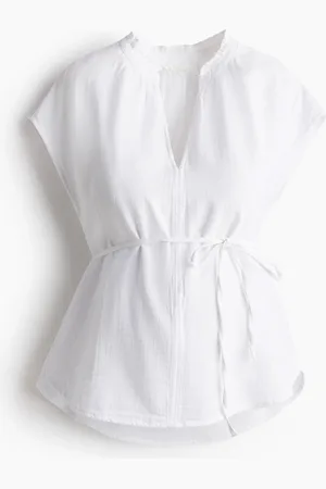 H&M MAMA Musselinbluse mit Bindegürtel