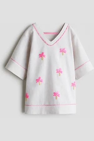 H&M Kleid aus Leinenmix mit Pailletten