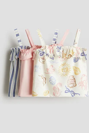 H&M 3er-Pack Trägertops mit Volantbesatz
