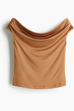 H&M Drapiertes Off-Shoulder-Shirt