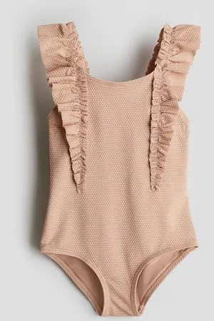H&M Textured frill-trimmed swimsuit