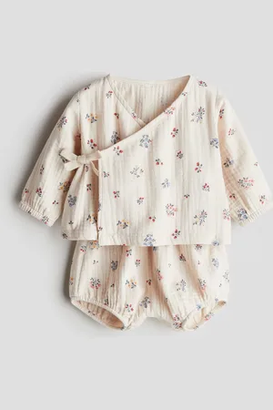 H&M 2-teiliges Musselinset im Wickelschnitt