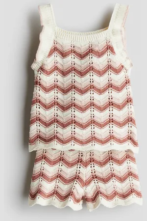 H&M 2-teiliges Pointellestrick-Set aus Baumwolle